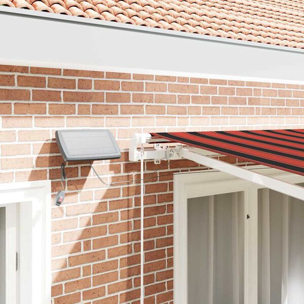 vidaXL Manual Retractable Awning with LED 300x250 cm Orange and Brown