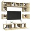 vidaXL 8 Piece TV Cabinet Set Sonoma Oak Engineered Wood
