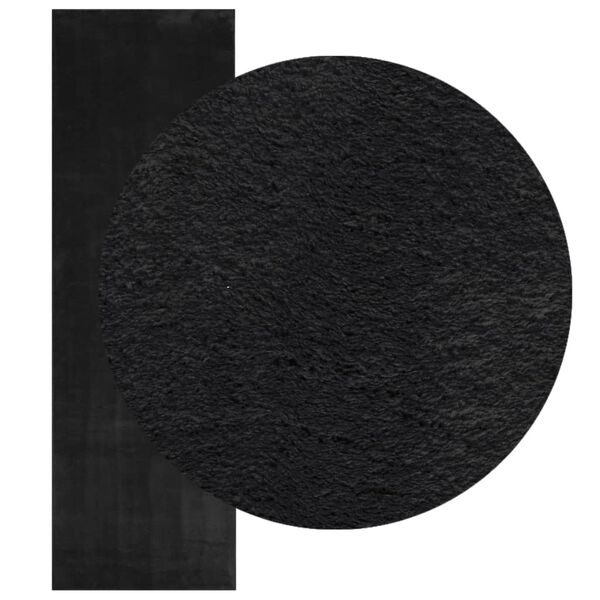vidaXL Rug HUARTE Short Pile Soft and Washable Black 80x250 cm