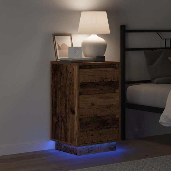 vidaXL Bedside Cabinet Old Wood 39 x 34.5 x 65 cm Engineered wood