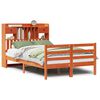 vidaXL Bookcase Bed without Mattress Wax Brown 120x200cm Solid Wood Pine