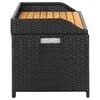 vidaXL Storage Bench Black 100x50x52 cm Poly Rattan and Acacia Wood