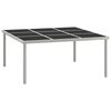 vidaXL Garden Dining Table 170x170x74.5 cm Glass and Steel