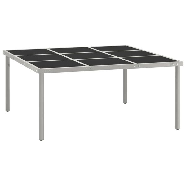 vidaXL Garden Dining Table 170x170x74.5 cm Glass and Steel