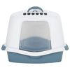 vidaXL Cat Litter Tray with Cover White and Blue 56x40x40cm PP