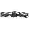 vidaXL 10 Piece Garden Lounge Set Black Solid Wood Pine