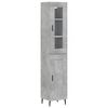 vidaXL Highboard Concrete Grey 34.5x34x180 cm Engineered Wood