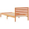 vidaXL Bed Frame with Headboard Wax Brown 80 x 210 cm Solid Pine Wood