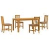 vidaXL Dining Set 5 pcs Grey Solid Oak Wood