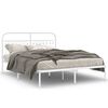vidaXL Metal Bed Frame without Mattress with Headboard White 150x200cm