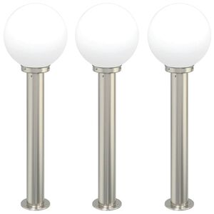 vidaXL Bollard Lights 3 pcs 80 cm Stainless Steel IP44