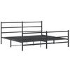 vidaXL Metal Bed Frame without Mattress with Footboard&nbsp;Black 200x200cm