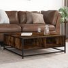 vidaXL Coffee Table Smoked Oak 80x80x30 cm Engineered Wood and Metal