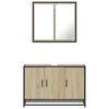 vidaXL 2 Piece Bathroom Furniture Set Sonoma Oak Engineered Wood