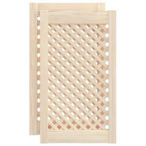 vidaXL Cabinet Doors Lattice Design 2 pcs 39.5x69 cm Solid Wood Pine