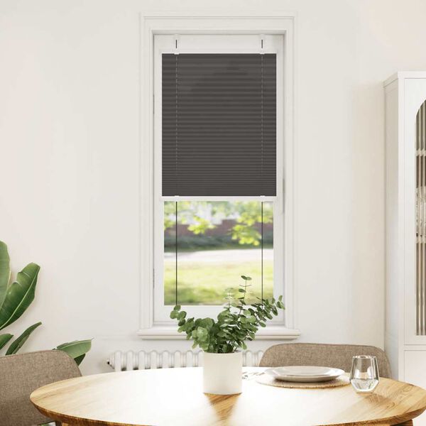vidaXL Pleated Blind Black 45x150 cm Fabric Width 44.4 cm Polyester