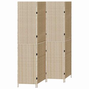 vidaXL Room Divider Beige 195 x 180 cm Poly Rattan