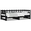 vidaXL Pull-out Day Bed without Mattress Black 2x(90x190) cm Solid Wood