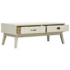 vidaXL Coffee Table with 2 Drawers Carving Grey 110x50x40 cm Wood