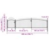 vidaXL Garden Fence Gate Woerden with Spear Top 5x1.25 m Black