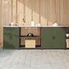 vidaXL Kitchen Storage Set with Shelf Other 3 pcs Olive Green Steel