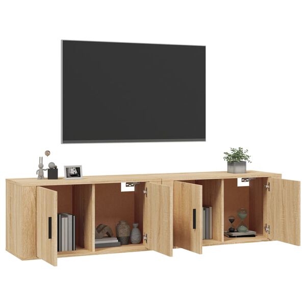 vidaXL Wall-mounted TV Cabinets 2 pcs Sonoma Oak 80x34.5x40 cm
