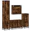 vidaXL 4 Piece Bathroom Furniture Set Smoked Oak Engineered Wood