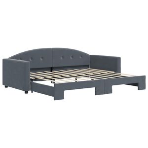 vidaXL Daybed with Trundle without Mattress Dark Grey 90x190 cm Single