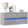 vidaXL TV Wall Cabinet with LED Lights Grey Sonoma 100x31x45 cm