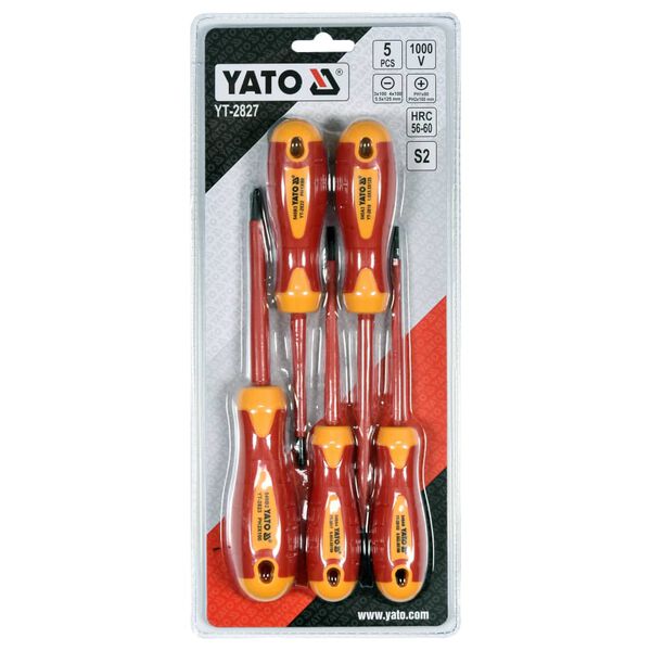 YATO 5 Piece Insulated Screwdriver Set 1000V