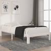 vidaXL Bed Frame without Mattress White Solid Wood Pine 100x200cm