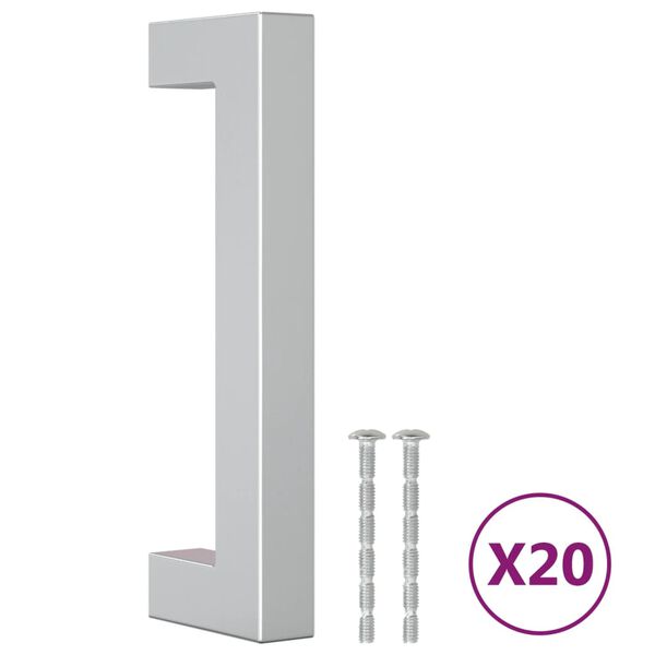 vidaXL Cabinet Handles 20 pcs Silver 96 mm Stainless Steel
