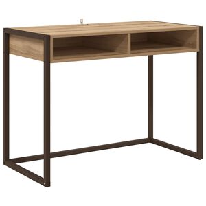 vidaXL Desk with Storage Artisian Oak 100 x 50 x 75 cm Engineered Wood