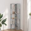 vidaXL Corner Bookcase 5-Tier Concrete Grey 50x50x179 cm Engineered Wood