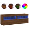 vidaXL TV Wall Cabinets with LED Lights 2 pcs Brown Oak 60x30x40 cm