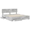 vidaXL Bed Frame Concrete Grey 200 x 200 cm Engineered Wood