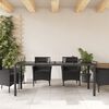 vidaXL Garden Table with Glass Top Black 190x90x75 cm Poly Rattan