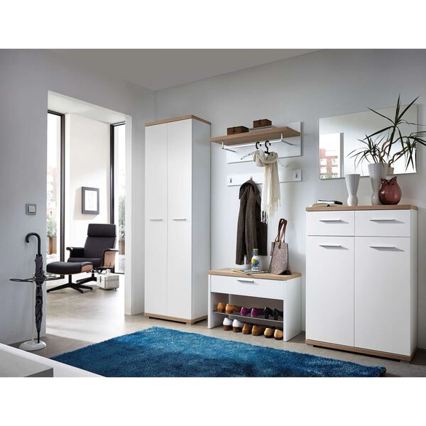 Germania Shoe Bench Top White and Sonoma Oak 3192-178