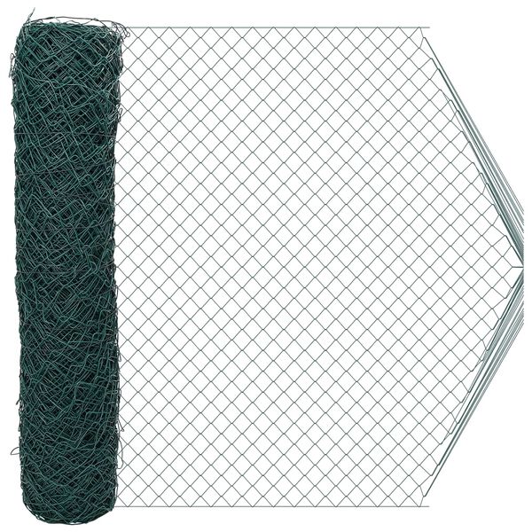 vidaXL Chain Link Fence Green 2 x 10 m Steel
