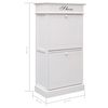vidaXL Shoe Cabinet White 50x28x98 cm Paulownia Wood