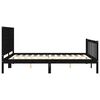vidaXL Bed Frame without Mattress Black King Size Solid Wood Pine