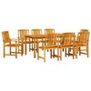 vidaXL Garden Dining Set 9 pcs Brown Solid Acacia Wood
