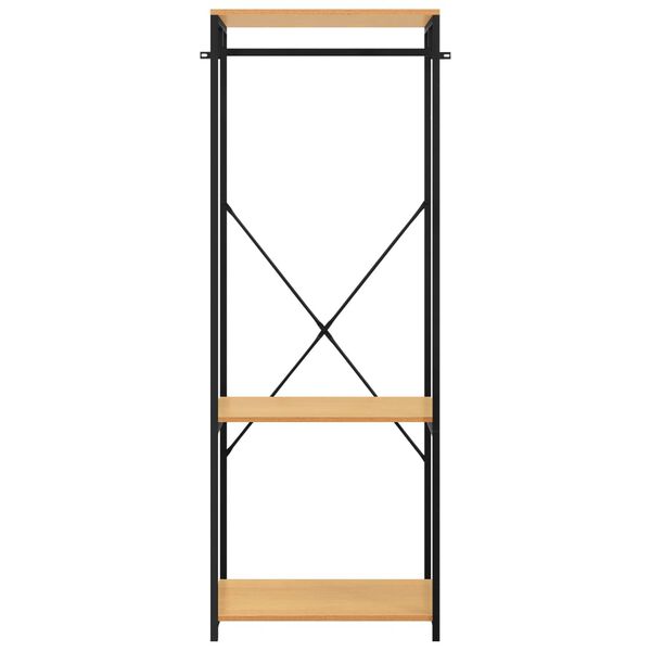 vidaXL Wardrobe Black and Oak 60x40x167 cm Metal and Engineered Wood