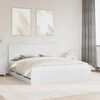 vidaXL Bed Frame with Drawer White 200 x 200 cm Engineer Wood