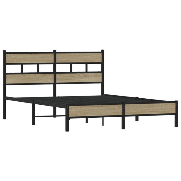vidaXL Bed Frame without Mattress Sonoma Oak 140x190 cm Engineered Wood