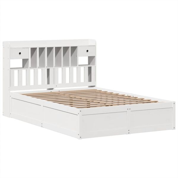 vidaXL Bed Frame without Mattress White 140x200 cm Solid Wood Pine