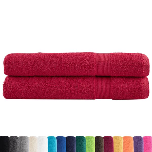vidaXL Premium Sauna Towels SOLUND 2 pcs Red 80x200 cm 600 gsm