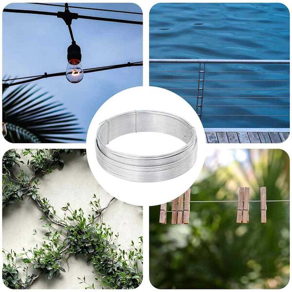 vidaXL Fence Binding Wire Silver 80 m Steel