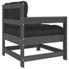 vidaXL Garden Chair with Cushions Grey Solid Wood Pine