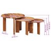 vidaXL Nesting Coffee Tables 3 pcs Brown Solid Acacia Wood